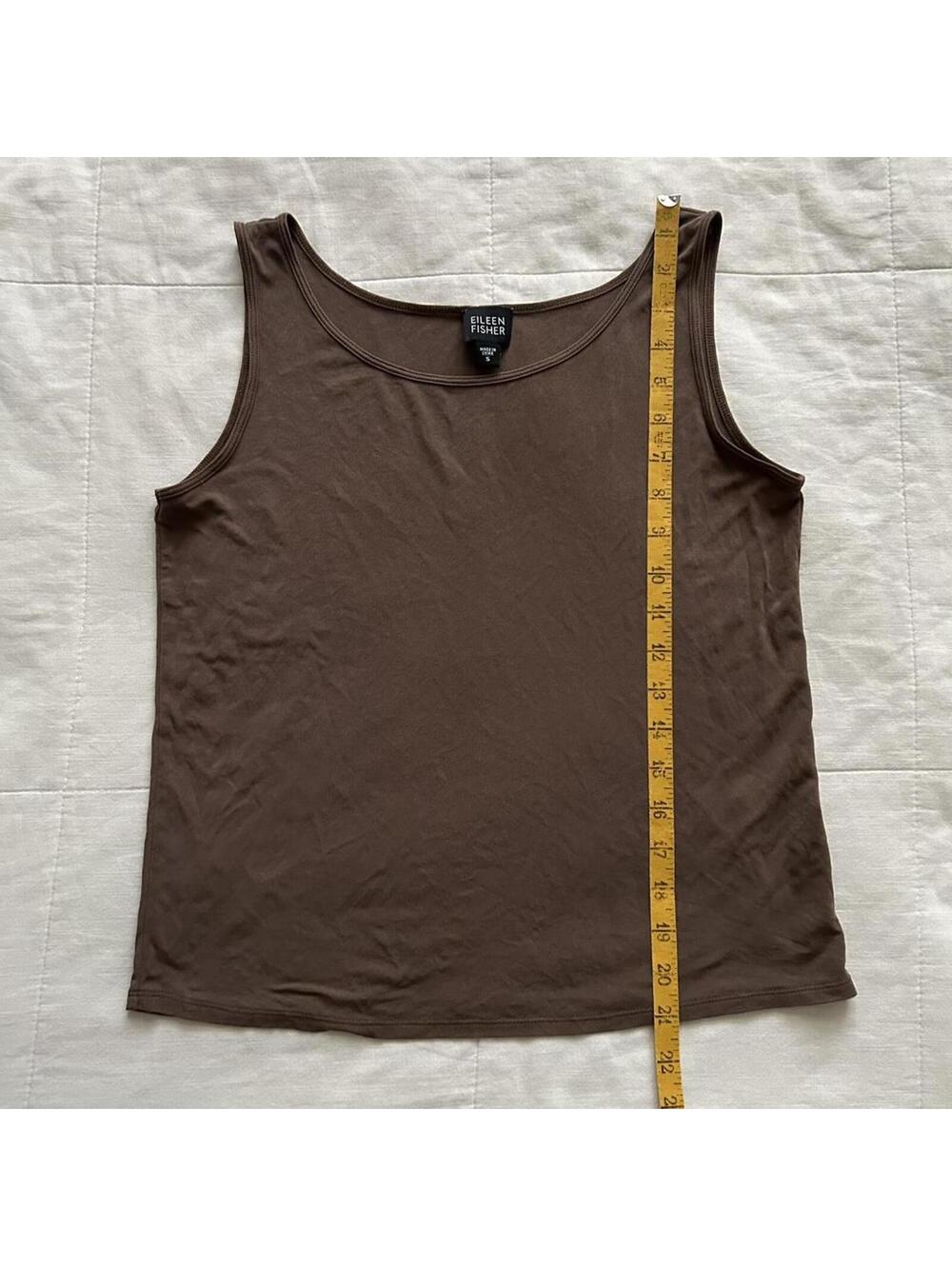 Eileen Fisher brown silk tank top Size Small - Picture 5 of 6